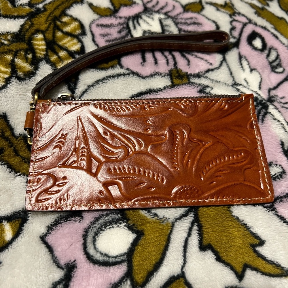 Patricia Nash Embossed Leather Wristlet